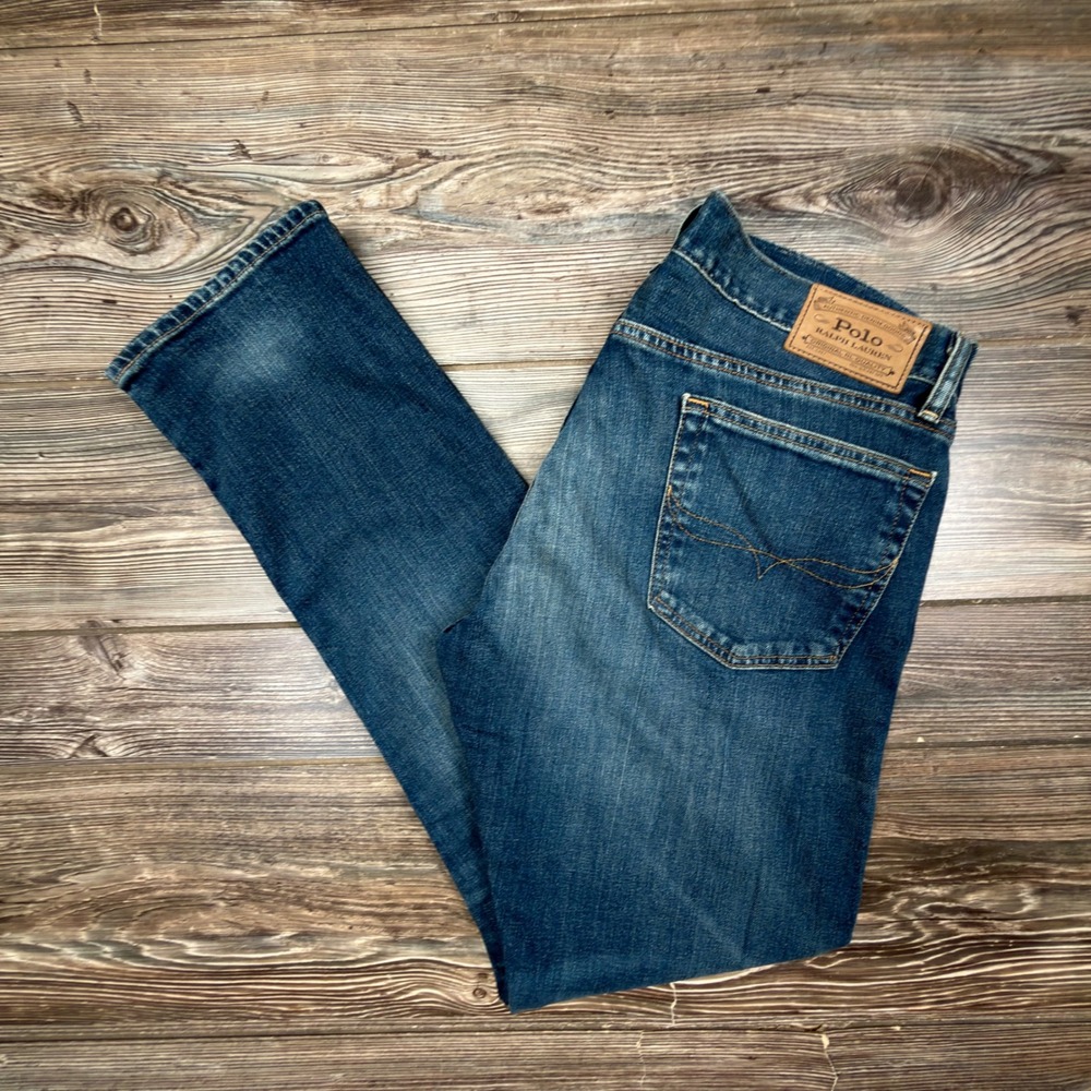 Polo Ralph Lauren Mens Size 34x32 Sullivan Slim Jeans Blue Stretch Denim